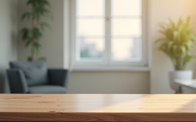empty wooden top blurred for background. personal office desk for boss office room. this background is ideal for online meeting background or educational meeting for decoration, display, montage