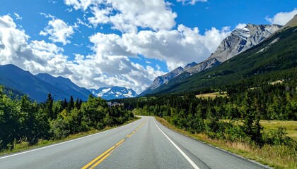 Scenic Road Trip Through the Majestic Mountain Landscape.