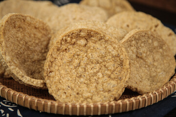 Crispy Dried Tofu Vegetarian Snacks in Bamboo Basket - Traditional Chinese Henan Style Food Products