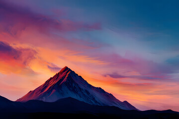 Fototapeta premium a mountain with a red peak in the background