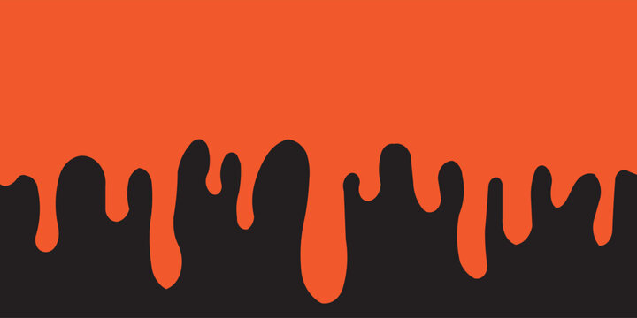 The paint is dripping. Vector illustration on transparent background. black paint is editable.
