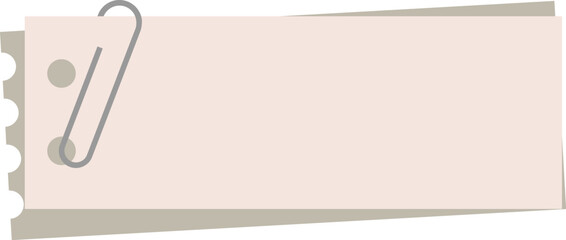 Two Small Blank Memo Papers with Silver Paper Clip - SVG Vector Illustration