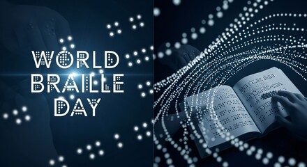 World Braille Day Awareness Celebrating Literacy for Visually Impaired People with Tactile Books