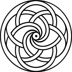 Celtic spiral knot line art vector continuous swirl pattern