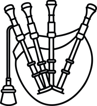 black outline bagpipes musical instrument clip art preview