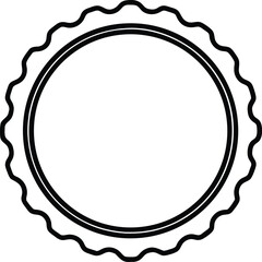 Beer bottle cap line art circular cap with ridged edge 1