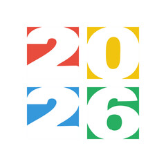 2026 happy new year greetings template, annual report or brochure cover design, social media post mockup