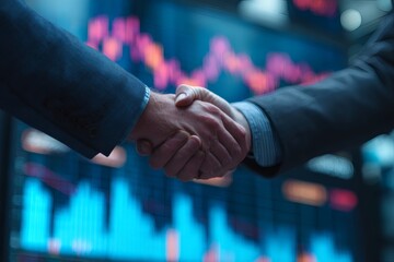 Business Partnership Agreement with Financial Data in Background