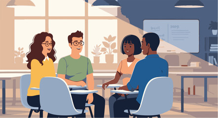 Diverse Team Collaboration in a Modern Office Brainstorming and Communication