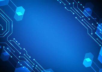 Digital technology circuit background. Futuristic circuit board concept. Design for electronic system computer data network virtual business and backdrop.