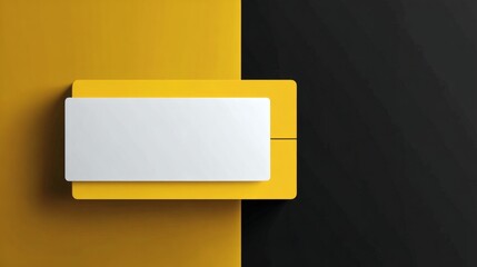 Minimalist Arrangement of Yellow and Black Geometric Shapes and Textures