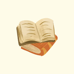 Illustration of an Watercolor Painting Open Book
