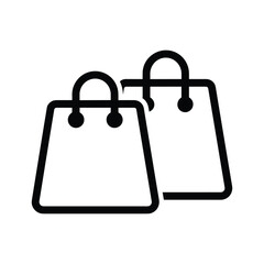 Two shopping bags icon isolated on, simple line art style