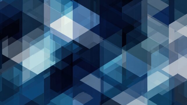 A sleek abstract design featuring overlapping geometric shapes in varying shades of blue and white, creating a modern, dynamic visual effect.