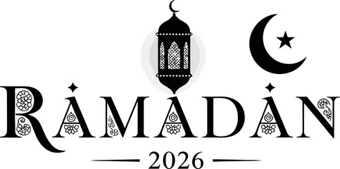 Vector Illustration of Elegant Ramadan Kareem Greeting with Islamic Lantern & Crescent Moon for Holy Month