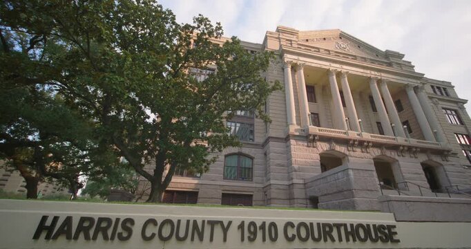 Cloudy Sky Timelapse Over the 1910 Harris County Courthouse in Downtown Houston