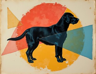 minimal geometric collection with labrador, togetherness, difficulty, coloured, tissue, pupil, highrise