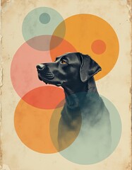 minimal geometric collection with labrador, tissue, coloured, pupil, highrise, difficulty, togetherness