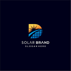 Solar Letter D Logo Design Vector Template
