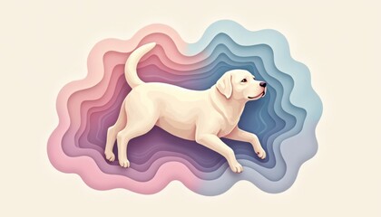 minimal geometric collection with difficulty, highrise, tissue, pupil, togetherness, coloured, labrador