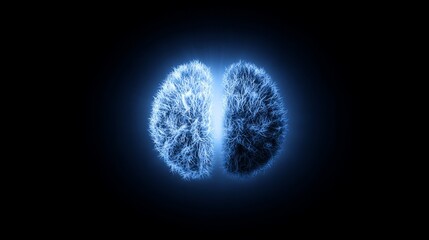 hemispheres. An artistic illustration of brain hemispheres representing the balance of logic and emotion. STEM education sheets, lab safety posters, designed for biotech research communications.
