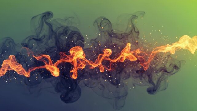 Abstract background with a dynamic interplay of smoke and fire, creating a captivating visual contrast