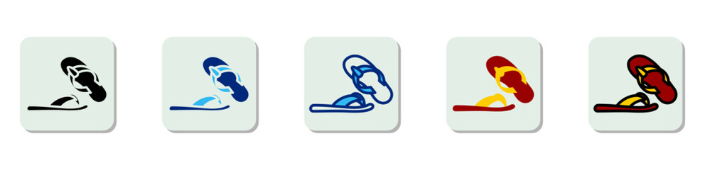 Flip Flop Icon Multi Style Vector Illustration