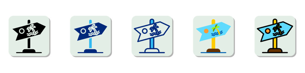 Signboard Icon Multi Style Vector Illustration