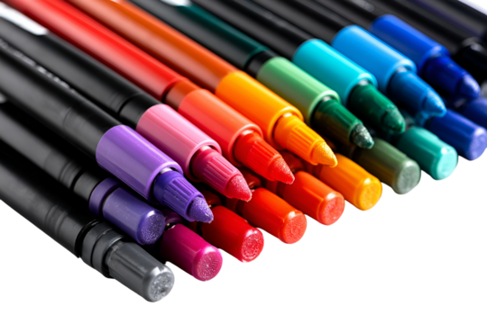 colored markers isolated on white background