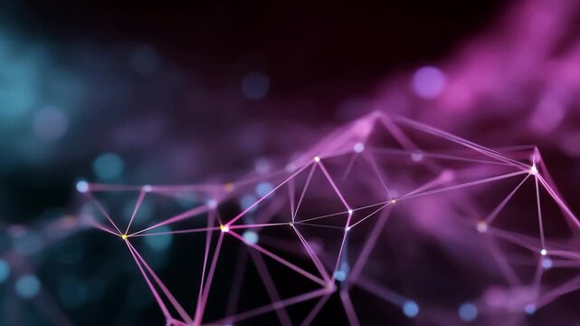 Abstract futuristic network design with glowing connections and colors