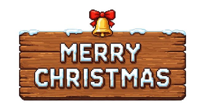 Signboard with pixel style