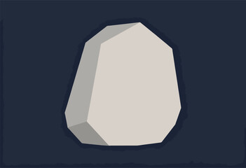 A geometric abstract illustration of a light-colored, angular shape against a deep blue background with texture