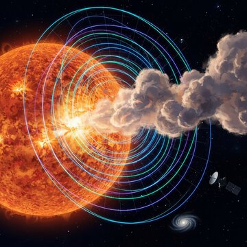 Radio waves emitted during a CME