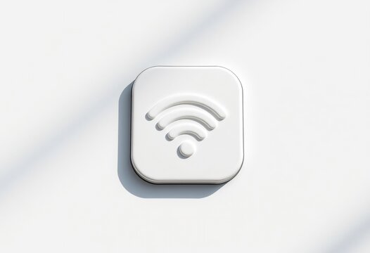 White power button and wireless network icon on white background vector illustration
