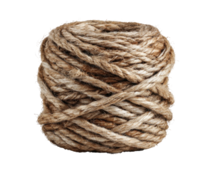 Rolled Natural Twine With Rustic Texture Isolated On Transparent Background