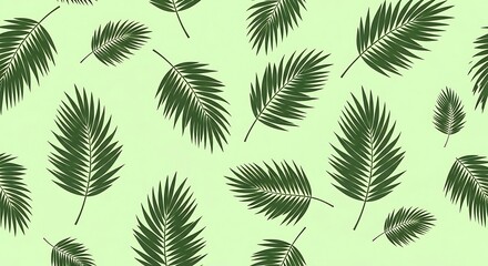 Seamless pattern with palm leaves