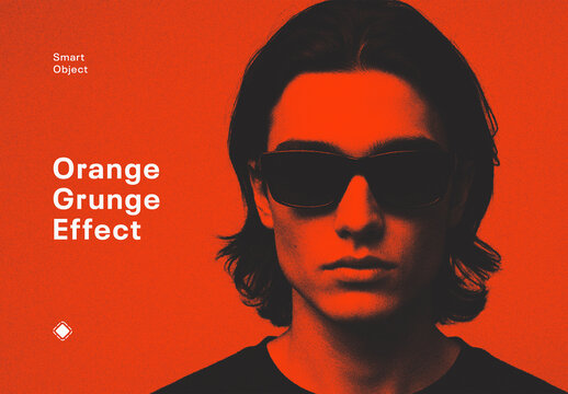 Orange Grunge Grain Photo Effect