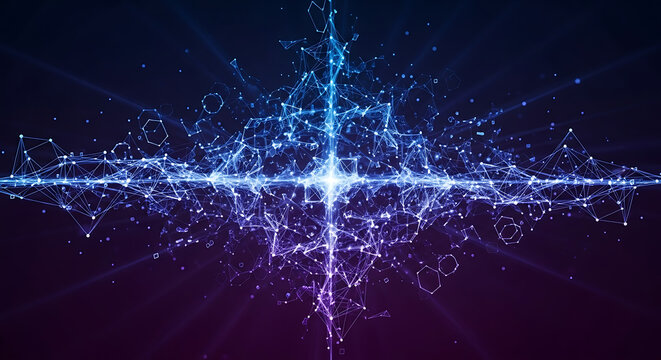 Fondo abstracto de tecnologia y cienciaMalla o red con lineas y formas geometricas 87898791 1