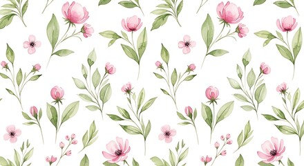 seamless pattern with pink tulips