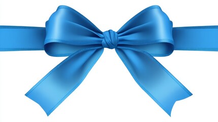 Naklejka premium Blue ribbon with bow isolated on transparent background, elegant gift decoration, festive wrapping accent, high resolution, detailed cutout design for holiday celebration.