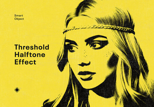 Threshold Halftone Screen Photo Effect