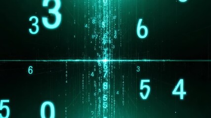 Abstract digital background with glowing numbers, creating a futuristic and technological atmosphere for data visualization - Powered by Adobe