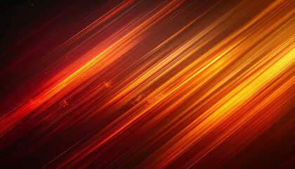 Fototapeta premium 暗闇から赤と黄金の光が斜めに輝く炎のようなグラデーション背景