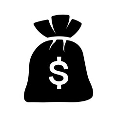 Flat icon money bag symbol wealth investment profit banking.
