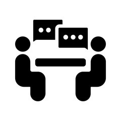 Flat icon business meeting two people team discussion teamwork.
