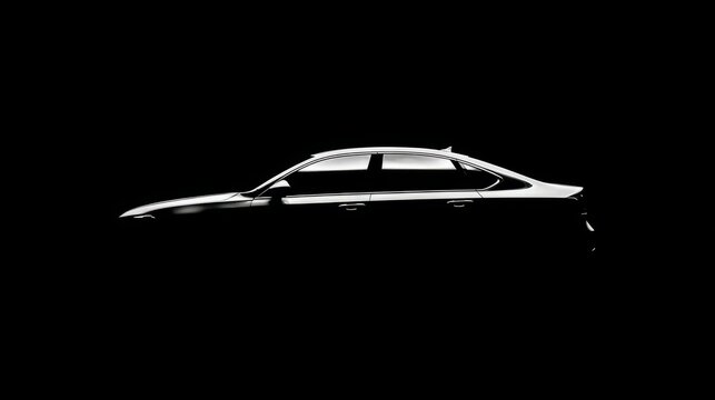 chassis. A sleek modern automobile is showcased in profile on a black background. mobility guides, transit brochures, designed for mobility and urban transit guides, used by operations managers.
