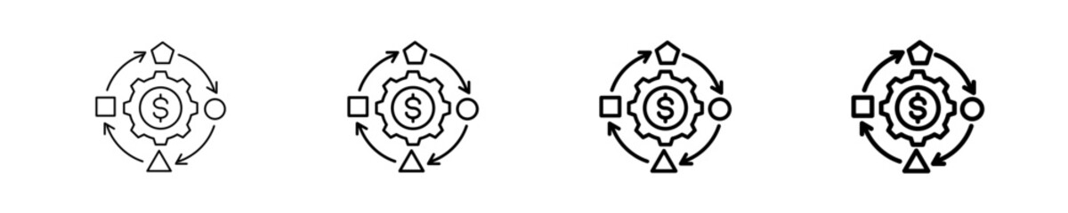 Business Model  Icon Set Different Style Collection