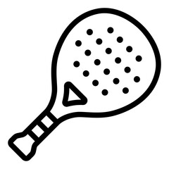 padel racket outline icon for game, equipment, sport