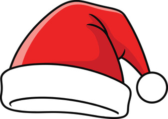 Red Santa Hat Christmas Holiday Decoration Vector