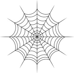 Spider Web Line Art Outline Vector Illustration